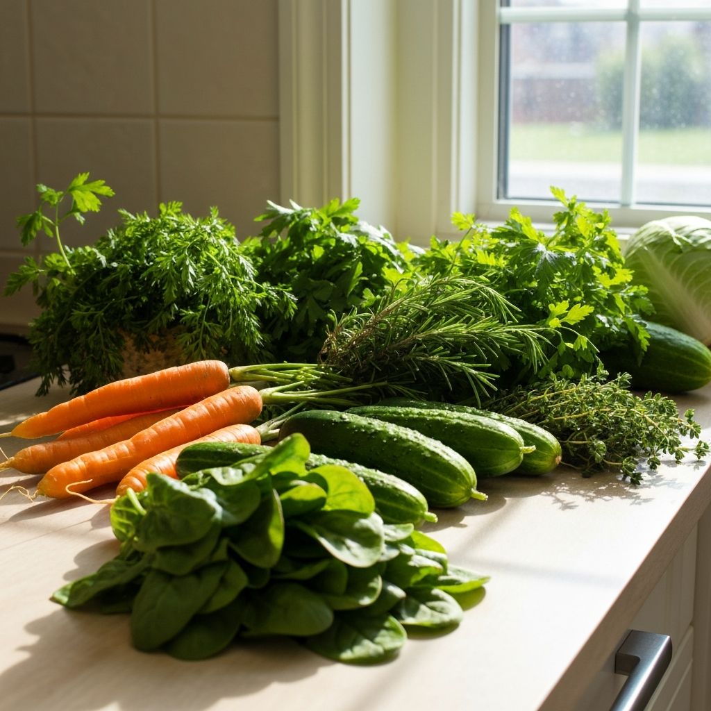 Frische Zutaten für eine Mahlzeit